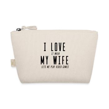 Wife Videogame gambling word joke gift idea - Organic Pouch - nature - Front