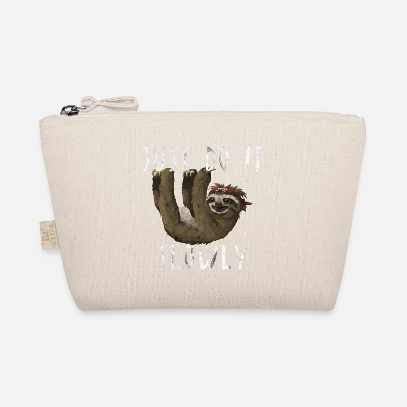 Just do it Slowly Faultier Geschenk Idee - Bio-Täschchen - Natur