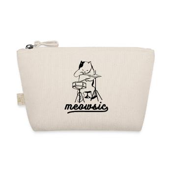 Meowsic Drummer Cat Musik Spruch Geschenk Idee - Bio-Täschchen - Natur - Vorne