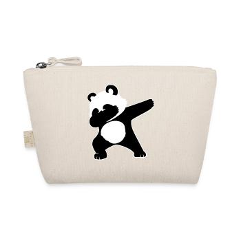 Dabbing Panda Lustiges Tier Shirt - Bio-Täschchen - Natur - Vorne