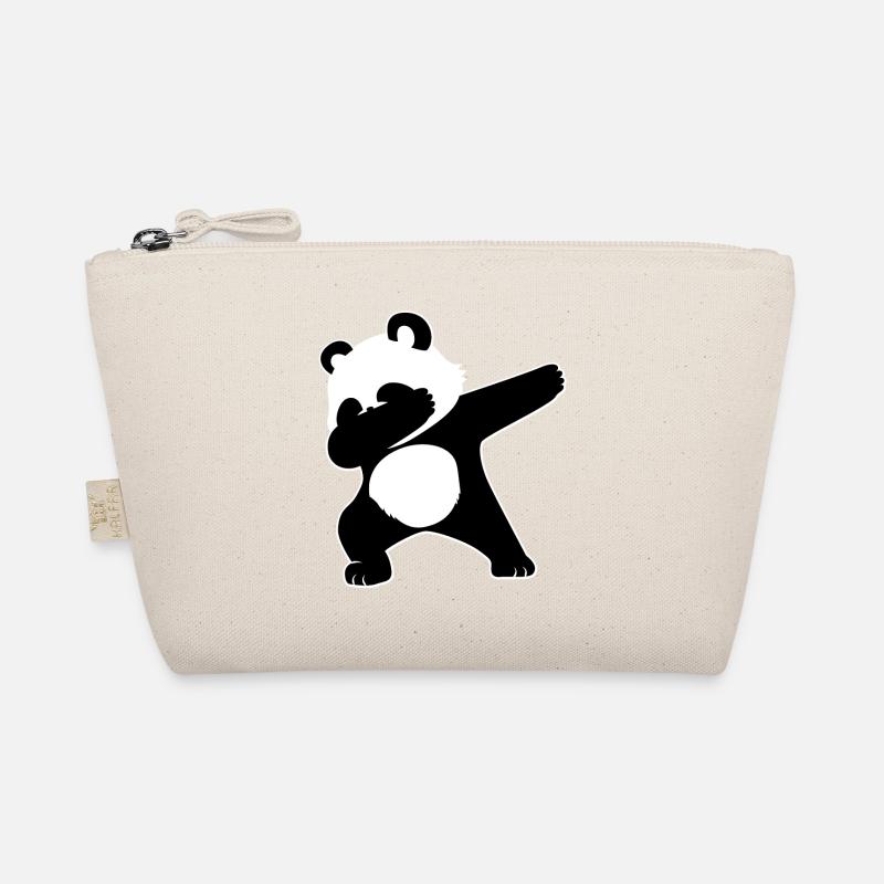 Dabbing Panda Lustiges Tier Shirt - Bio-Täschchen - Natur