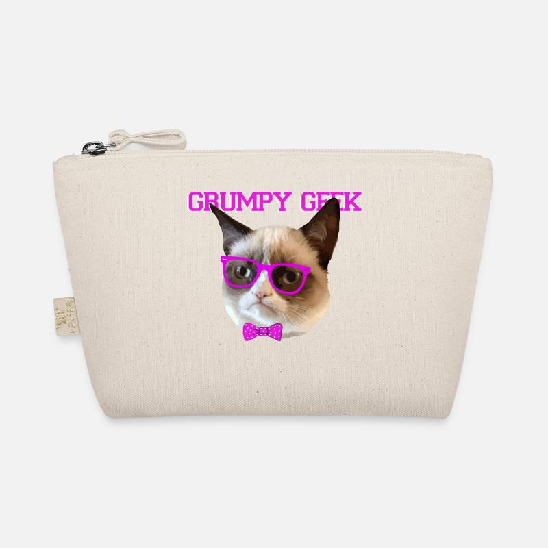 Cute Grumpy Geek Cat Gift Bio-Täschchen