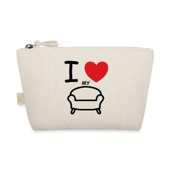 J'aime mon canapé en disant idée cadeau - Trousse biologique - nature - Devant