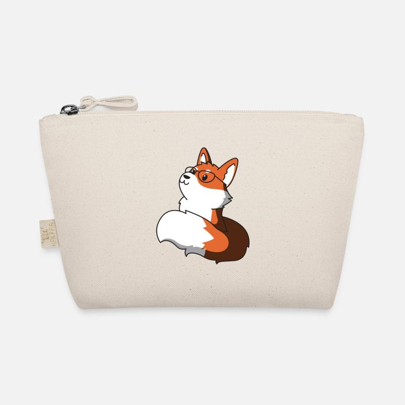 Sly fox with glasses gift idea nerd idea Organic Pouch