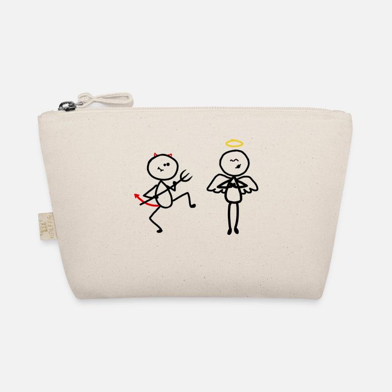 Angel devil god bible funny comic stick man Organic Pouch