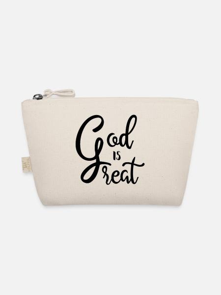 GOTT IST GROß GOD IS GREAT CHRISTEN RELIGION - Bio-Täschchen - Natur