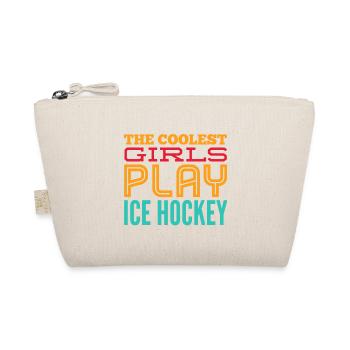 The Cooleste GIRLS Play ICE HOCKEY - Geschenk - Bio-Täschchen - Natur - Vorne