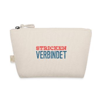 Stricken verbindet - Geschenkfür Stricker - Bio-Täschchen - Natur - Vorne