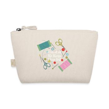 Sewing needle thread yarn buttons tailor gift - Organic Pouch - nature - Front