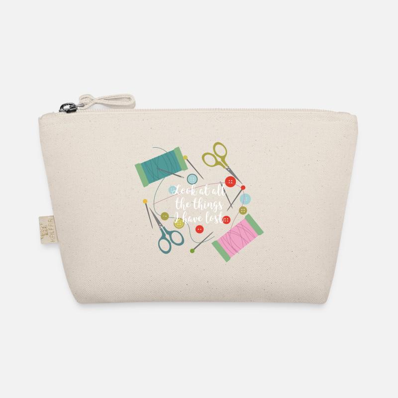 Nähen Nadel Faden Garn Knöpfe Schneider Geschenk - Bio-Täschchen - Natur