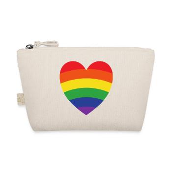 Regenbogenherz | LGBT | Geschenkidee - Bio-Täschchen - Natur - Vorne