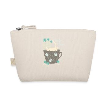 Lustige Katze im Tasse Hallo Geschenk Blumen - Bio-Täschchen - Natur - Vorne
