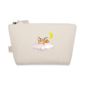 Schlafende Katze Wolke Mond Nacht Geschenk - Bio-Täschchen - Natur - Vorne