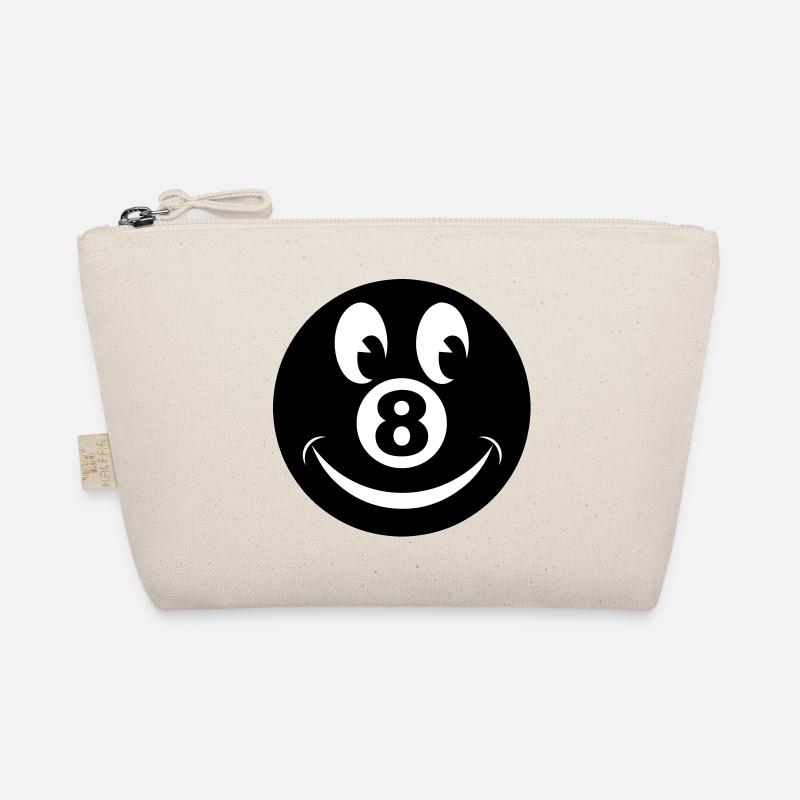 8 ball smiley vecto Organic Pouch