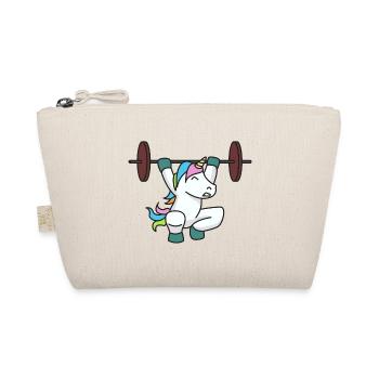 Einhorn Gewichtheber Geschenk Gym Fitness Gewicht - Bio-Täschchen - Natur - Vorne