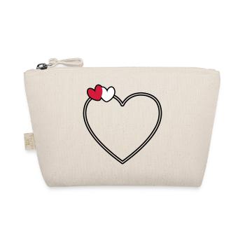2 hearts heart frame - Organic Pouch - nature - Front