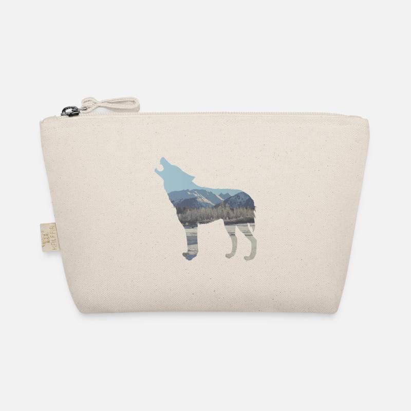 Wolf Winter Gebirge Schnee Natur Geschenkidee Cool - Bio-Täschchen - Natur