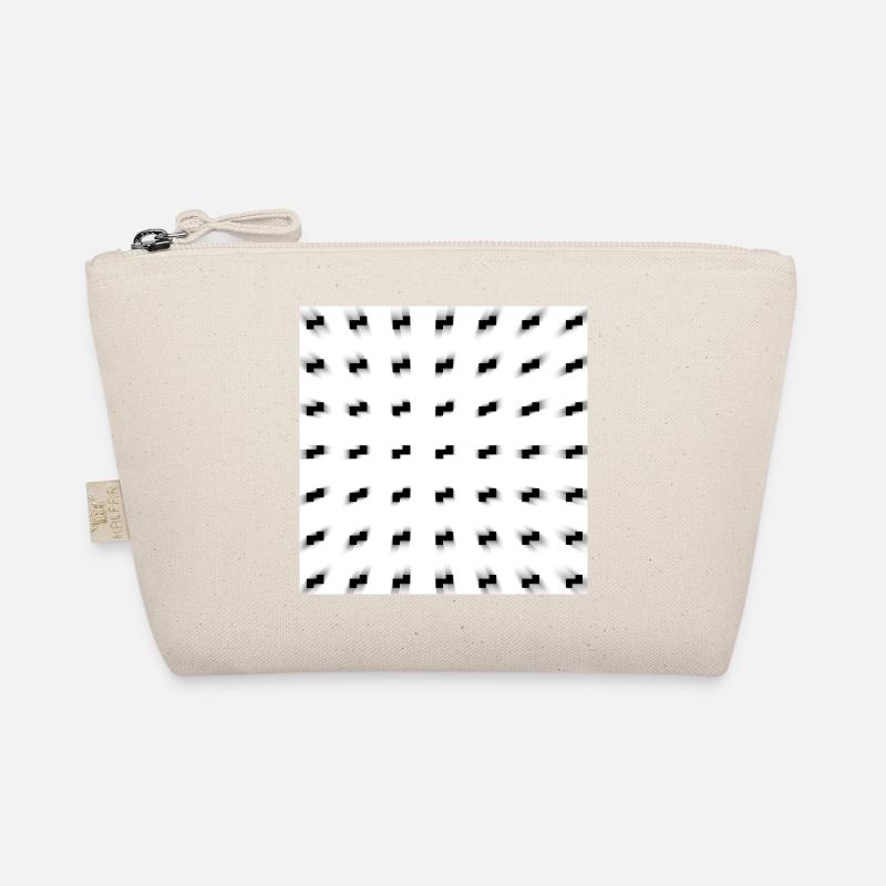 Black and White Grid Storm Organic Pouch