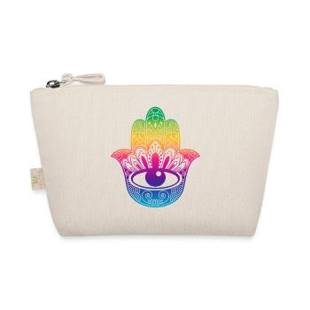 Glückssymbol Hand der Fatima Hippie-Farben - Bio-Täschchen - Natur - Vorne