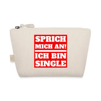 Sprich mich an! Ich bin Single Shirt Geschenk - Bio-Täschchen - Natur - Vorne