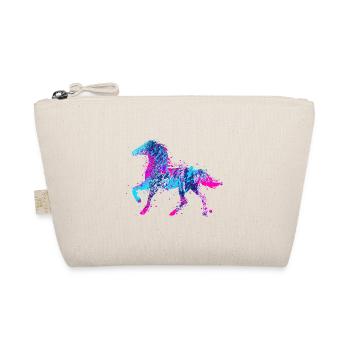 Horse water color pink blue - Organic Pouch - nature - Front