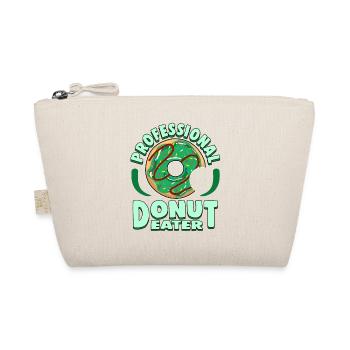Cool Donut Shirt 'Professional Donut Eater' - Organic Pouch - nature - Front