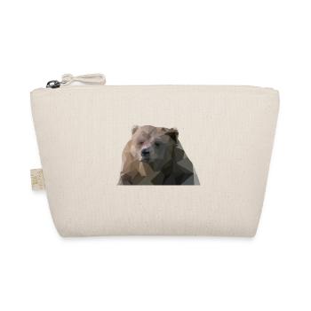 Grizzly Bear Polygon Teddy Bear Gift - Organic Pouch - nature - Front