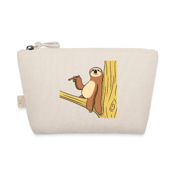 Chill Faultier rauchen Tier Geschenk - Bio-Täschchen - Natur - Vorne