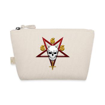 Hail Satan 666 pentagram skull - Organic Pouch - nature - Front