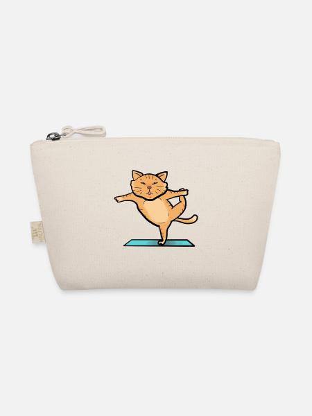 Katze beim Sport - Bio-Täschchen - Natur - Vorne