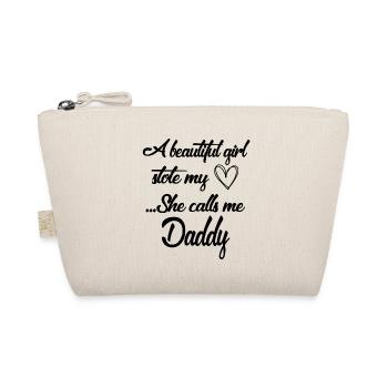 Vater Vatertag Papa Tochter Geschenk Spruch Herz - Bio-Täschchen - Natur - Vorne