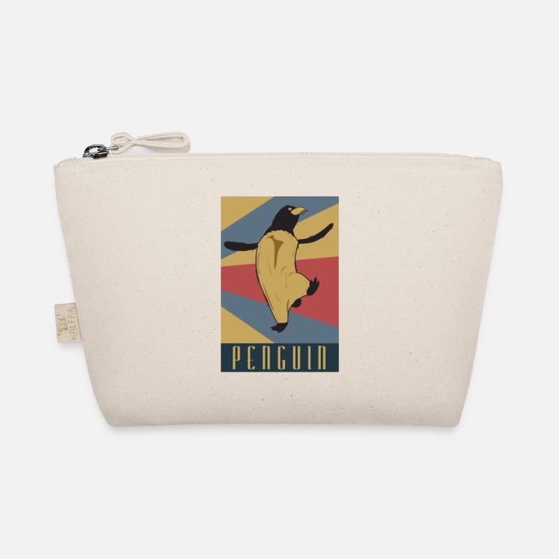 Pinguin Retro Geschenk Idee - Bio-Täschchen - Natur