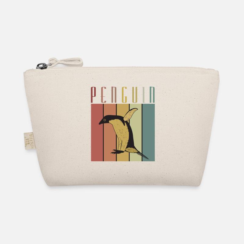 Pinguin Oldshool Geschenk Idee Bio-Täschchen