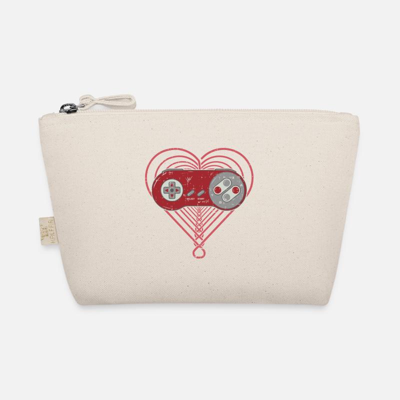 Retro Gaming Controller - Video Games Gampad Heart Organic Pouch