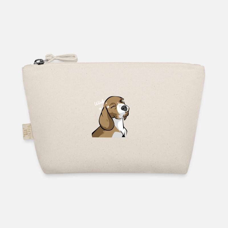 Beagle Dachshund Wink Gift Idea - Organic Pouch - nature
