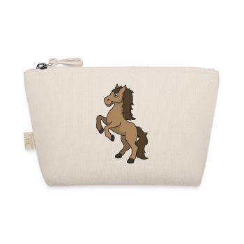 Horse equine gift cartoon riding rider animal - Organic Pouch - nature - Front
