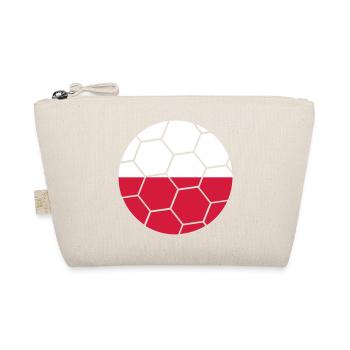 Poland Flag Polish Poland Round Football Pattern - Organic Pouch - nature - Front