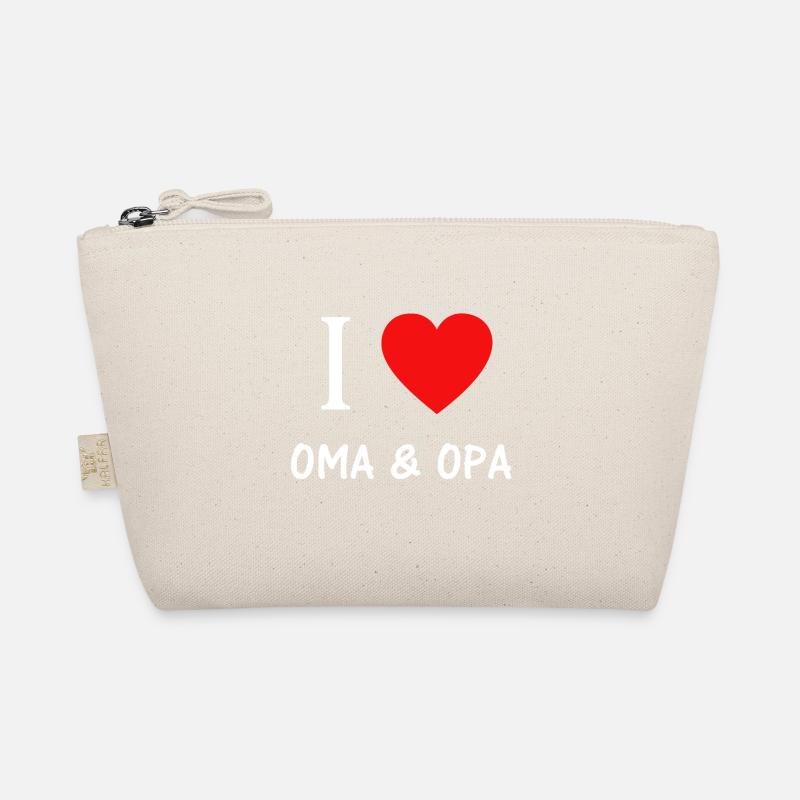 I love Oma und Opa - Bio-Täschchen - Natur