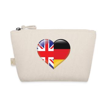 Heart Flag England Germany German Gift - Organic Pouch - nature - Front