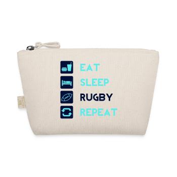 Essen, Schlafen, Rugby, Repeat! Männer Frauen Idee - Bio-Täschchen - Natur - Vorne