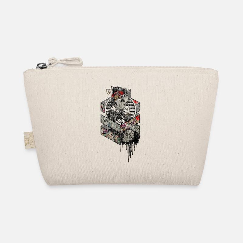 Geisha skeleton bone used look - Organic Pouch - nature