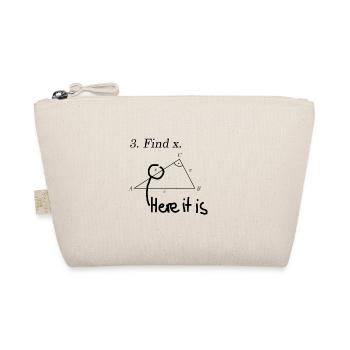 Find X Math Design Teacher Student Gift Idea - Organic Pouch - nature - Front