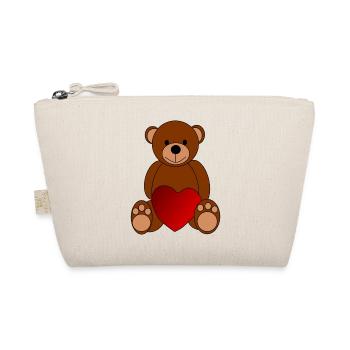 Teddy Bär Herz Bärchen Valentinstag Geschenk Liebe - Bio-Täschchen - Natur - Vorne