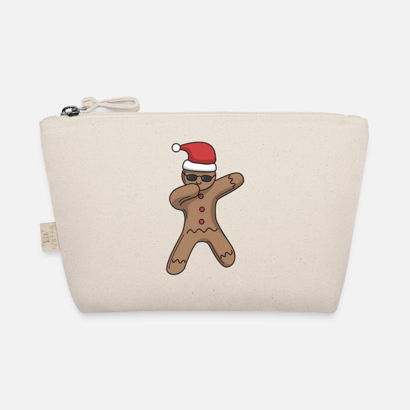 Gingerbread man dabbing Christmas gift cap - Organic Pouch - nature