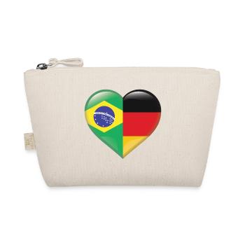 Herz Flagge Brasilien Samba Deutschland Geschenk - Bio-Täschchen - Natur - Vorne