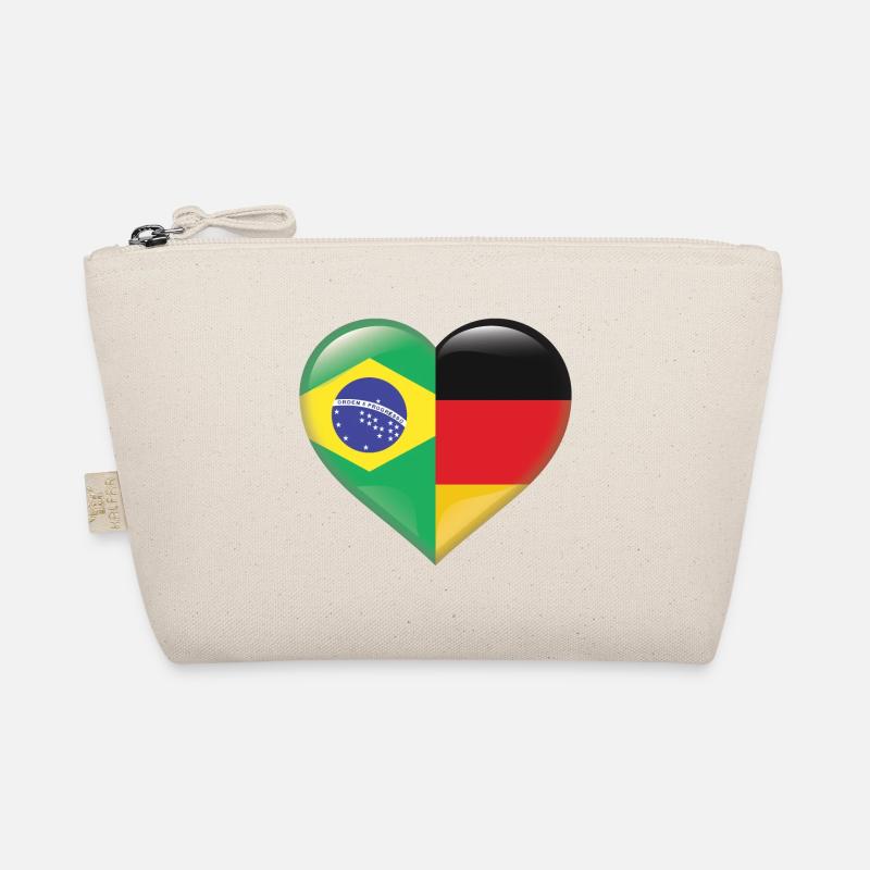 Herz Flagge Brasilien Samba Deutschland Geschenk - Bio-Täschchen - Natur