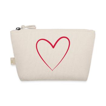 Heart Love Life Power Symbol Gift - Organic Pouch - nature - Front