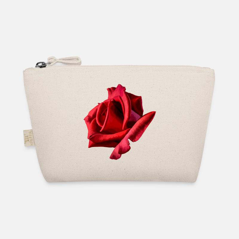 Rote Rose - Bio-Täschchen - Natur