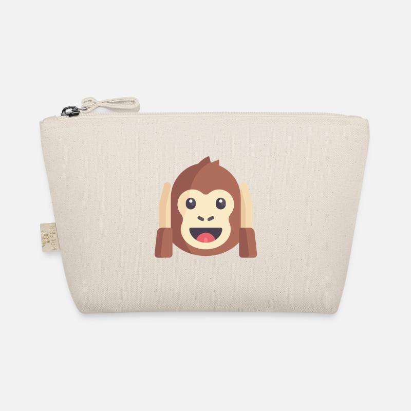 cute monkey emoticon - Organic Pouch - nature