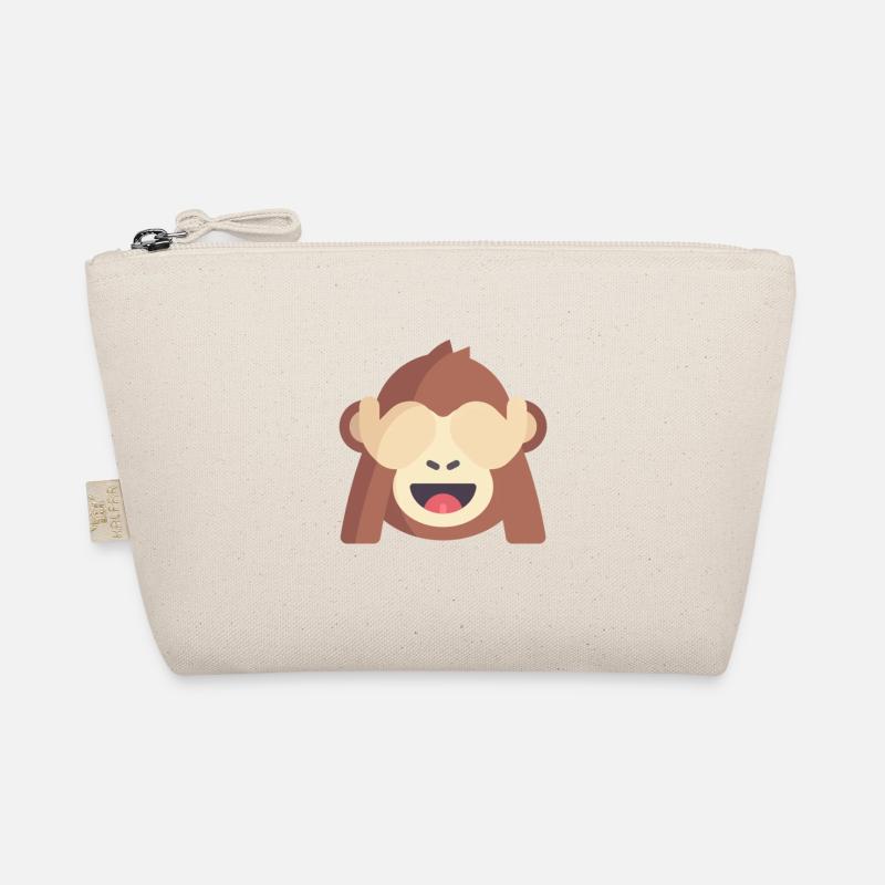 cute monkey emoticon Organic Pouch